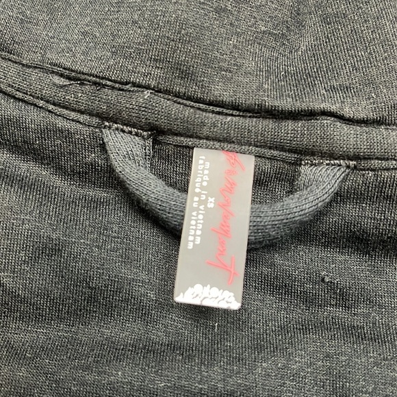 Free People Black Cuddle Up Zip-Up Hoodie Jacket Size Medium Fuzzy Fleece XS - Picture 7 of 8